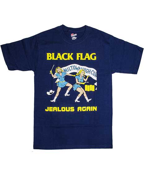 Black Flag/オフィシャルバンドTシャツ/Jealous Againカラー：ネイビー<br>サイズ：S〜L<br>ペティボンデザインのJealous Againのジャケットをプリント