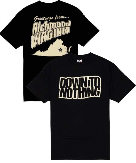 Down To Nothing/オフィシャルバンドTシャツ/ Greetings From Richmond, Virginia<ul><li>カラー：ブラック</li><li>サイズ：S,M,L</li><li>7インチアルバムのジャケットのデザイン</li></ul>