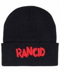 Rancid/オフィシャルビーニー/バンドロゴカラー：ブラック<br>サイズ：フリー<br>ランシドのステンシルロゴのニットキャップ