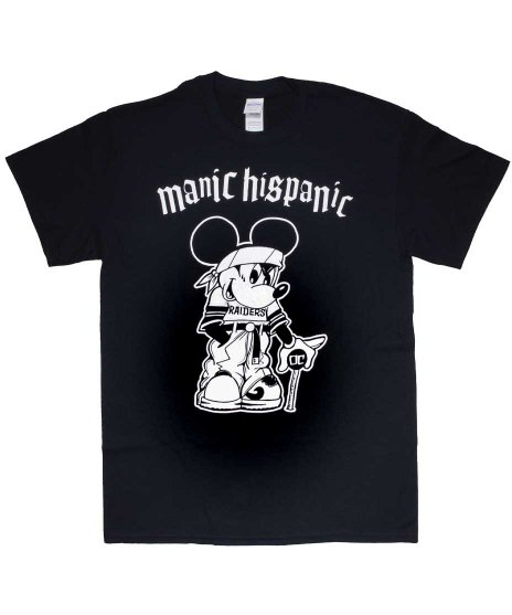 Manic Hispanic/オフィシャルバンドTシャツ/ ミッキー カラー：ブラック<br>サイズ：S〜XL<br>マニックヒスパニックのミッキーのデザイン