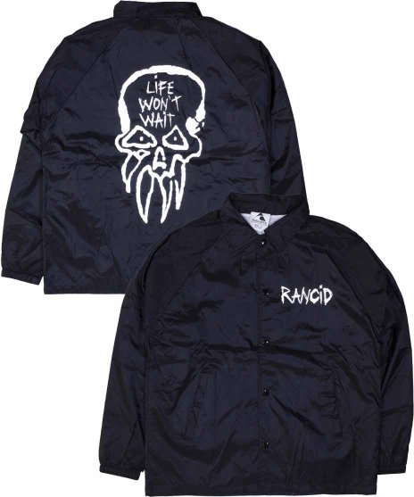 Rancid/オフィシャルジャケット/Life Won'T Wait Squid Skullカラー：ブラック<br>サイズ：M〜XL<br>ブラックにバックには大きくLife Won't Waitのデザインのイラスト