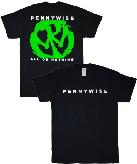 Pennywise/オフィシャルバンドTシャツ/All Or Nothing<ul><li>カラー：ブラック</li><li>サイズ：S,M,L,XL</li><li>フロントにシンプルなPENNYWISEと背面にグリーンのロゴ</li></ul>