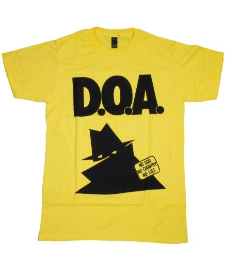 DOA/オフィシャルバンドTシャツ/No God No Country<ul><li>カラー：イエロー</li><li>サイズ：M,L,</li><li>7インチPositivelyのジャケットデザイン</li></ul>