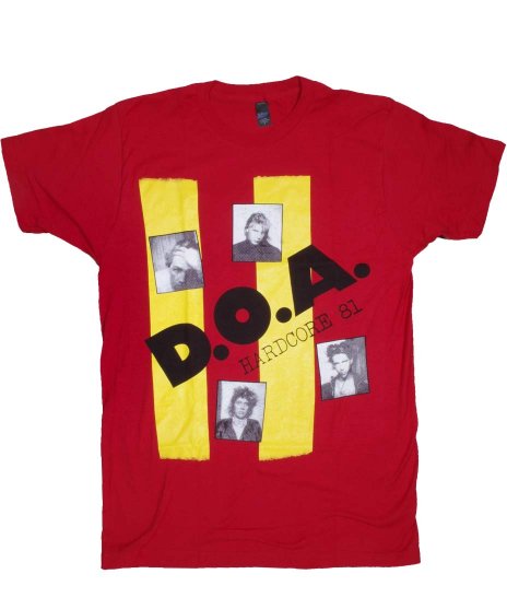 DOA/オフィシャルバンドTシャツ/Hardcore 81<ul><li>カラー：レッド</li><li>サイズ：M,L</li><li>ハードコア81ジャケットデザイン</li></ul>