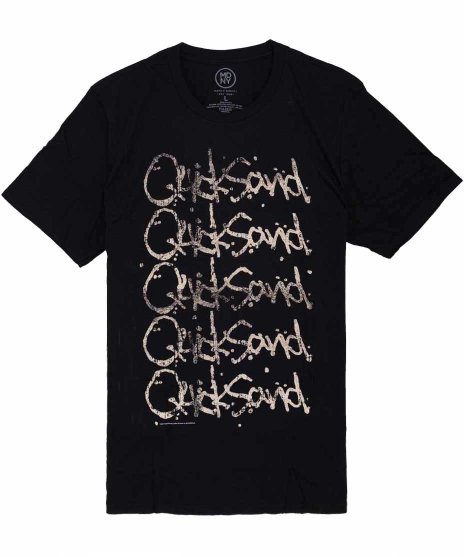 Quicksand/オフィシャルバンドTシャツ/Echoカラー：ブラック<br>サイズ：S〜L<br>クイックサンドのロゴが上から下に向けて複数プリント
