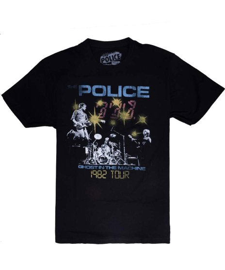 The Police/オフィシャルバンドTシャツ/82 Ghost Tourカラー：ブラック<br>サイズ：S〜L<br>82年のゴーストインザマシンツアーデザイン。