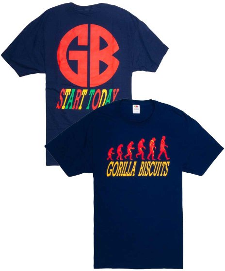 Gorilla Biscuits/オフィシャルバンドTシャツ/Start Today/ネイビー <ul><li>カラー：ネイビー</li><li>サイズ：S,M,L</li><li>バックに大きくGBのロゴ</li></ul>