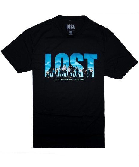 TVドラマ  Lost（ロスト）/オフィシャルTシャツ/LIve Together<ul><li>カラー：ブラック</li><li>サイズ：M,L,XL</li><li>テレビドラマLOSTのロゴデザイン。</li></ul>