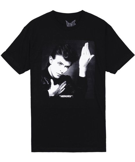 David Bowie/オフィシャルバンドTシャツ/Heroesカラー：ブラック<br>サイズ：M〜XL<br>ヒーローズのジャケットデザイン