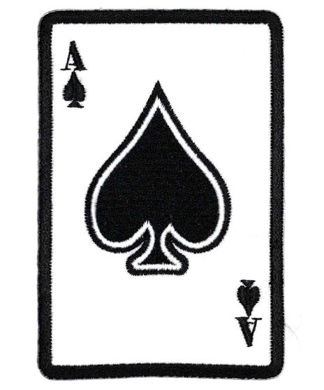 Ace Of Spades  デザインワッペンサイズ：2.64” x 4”（67mm×100mm）<br>