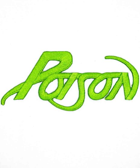 Poison/オフィシャルワッペン/グリーンバンドロゴサイズ：10 × 4.3cm<br>鮮やかな色のバンドロゴワッペン。