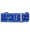 Husker Du/オフィシャルワッペン/バンドロゴサイズ：10.7× 3.8cm<br>シルバー（グレー）にブルーの糸で仕上げてあります。