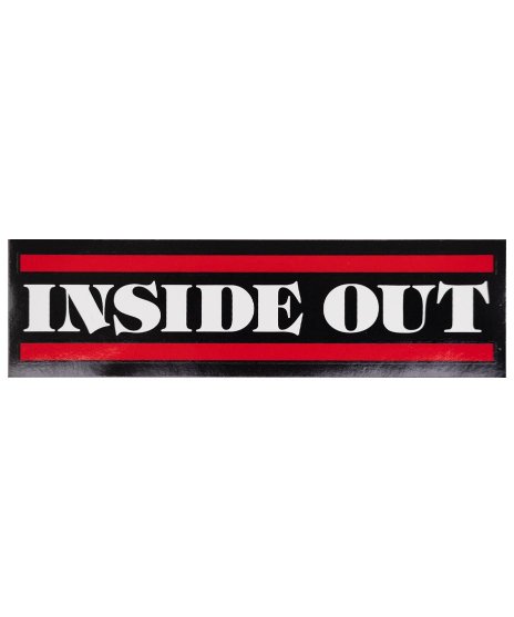 Inside Out/オフィシャルステッカー/バンドロゴカラー：ブラック×レッド<br>サイズ：長辺 15.8cm × 短辺 4.5cm<br>シンプルなバンドロゴ
