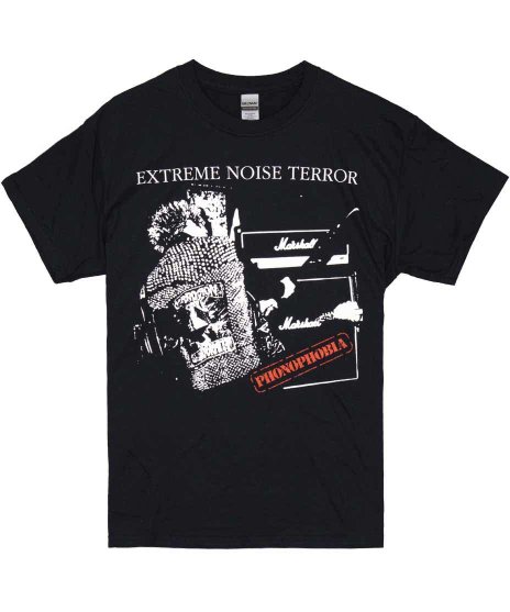 Extreme Noise Terror/オフィシャルバンドTシャツ/Phonophobia<ul><li>カラー： ブラック</li><li>サイズ：M,L</li><li>アルバムPhonophobiaのデザイン</li></ul>