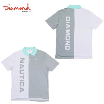 ダイアモンドサプライ DIAMOND SUPPLY CO. NAUTICA POLO ポロシャツ WHT/GREY/DBLUE マルチ S/S SHIRTS