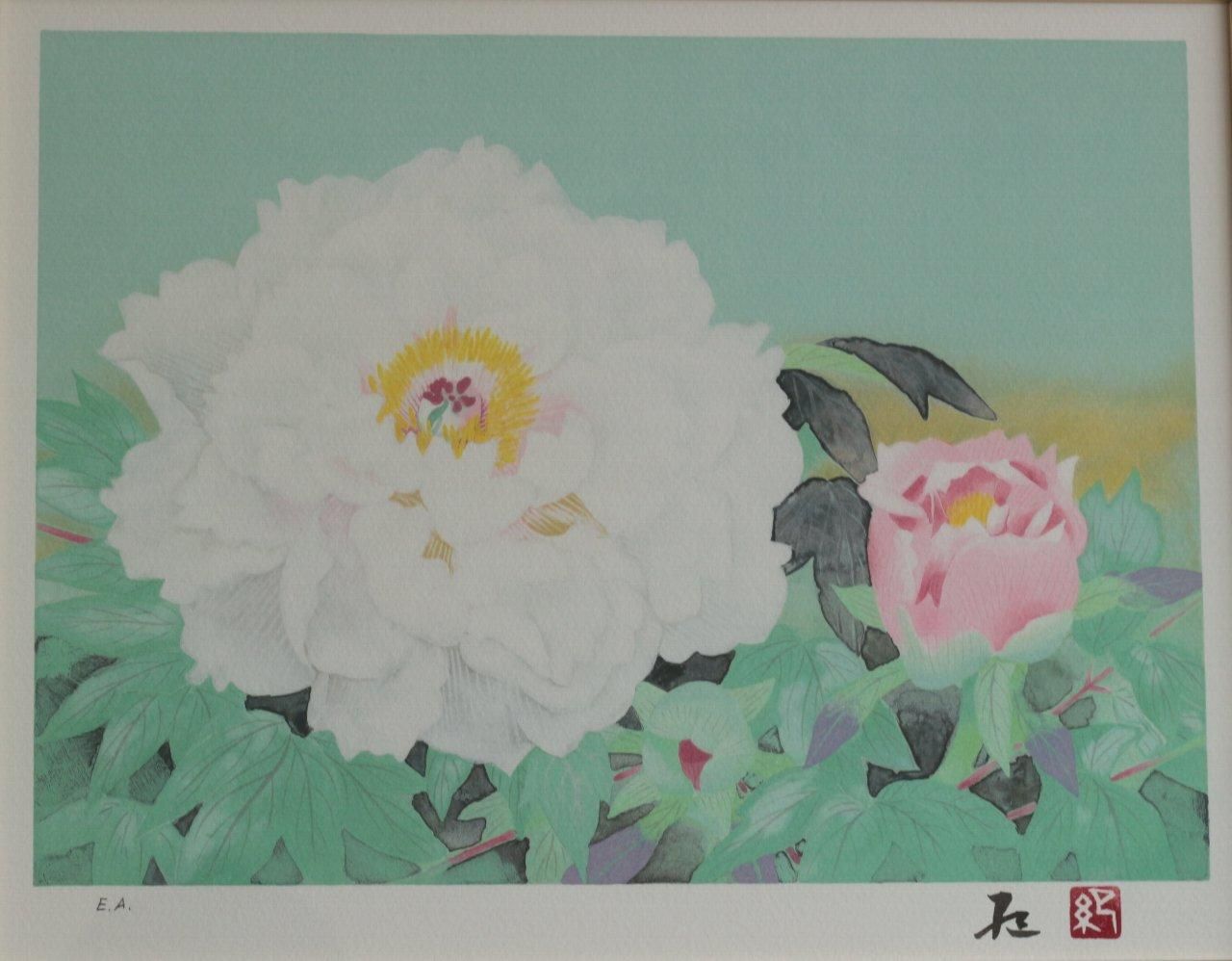 リトグラフ版画 大矢紀 長春花 商品番号001 絵のある暮らし 絵になる暮らし 武田画廊