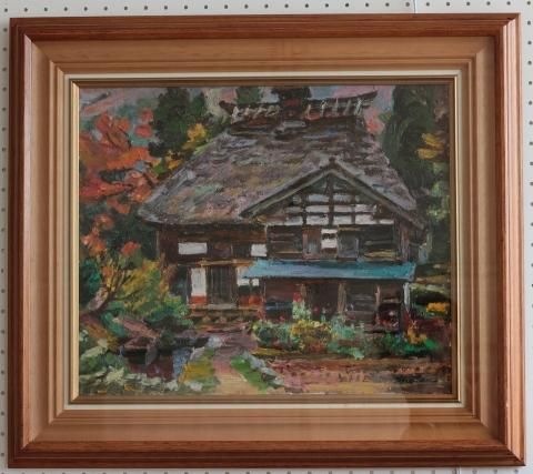 油彩　中澤茂　「晩秋木立」　F10 新潟県ゆかりの作家 中澤茂油絵作品集 雲南・貴州(中澤明編) / 古書 樹 / 古本、中古