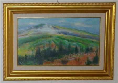 油彩 島倉哲郎 「初秋の横岳望む(岩手の山) M6」 商品番号085