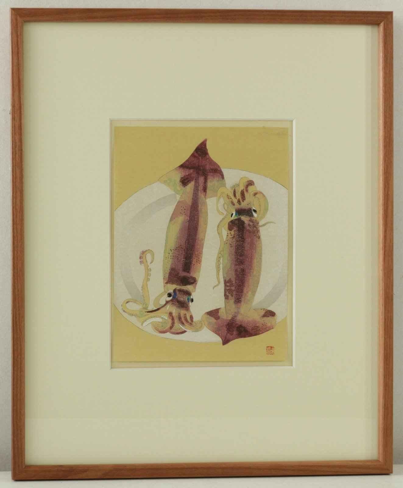 山口華楊 秋晴 木版画 旨く 山口華楊 秋晴 木版画 旨く