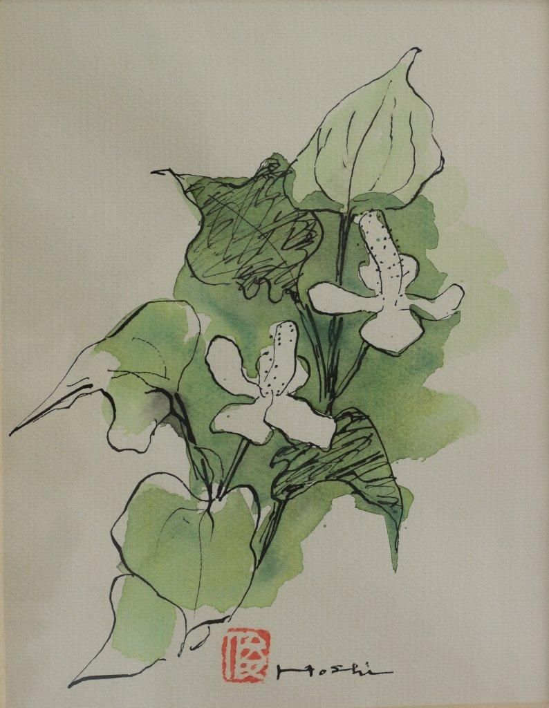 絵画　田中清　どくだみ 絵画 田中清 どくだみ 田中清