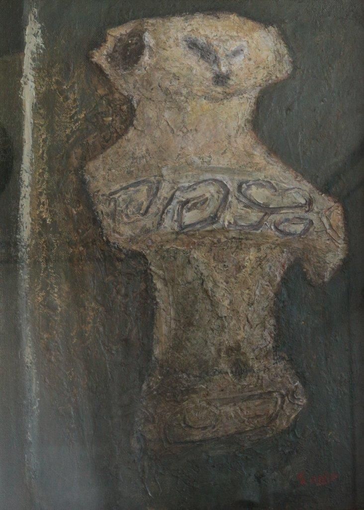 【真作】絵画　熊倉雄二　油彩6号　鐘のある丘　心が安らぐ春の風景　T72 熊倉 雄二 【落葉の道】 - アートサロン 掛軸堂