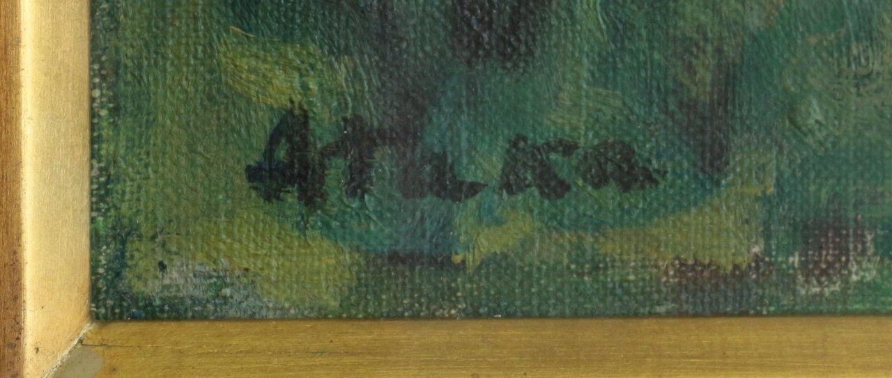 油彩 安宅安五郎 「杏の咲く里」 商品番号351- 絵のある暮らし 油彩 安宅安五郎 「杏の咲く里」 商品番号351- 絵のある暮らし