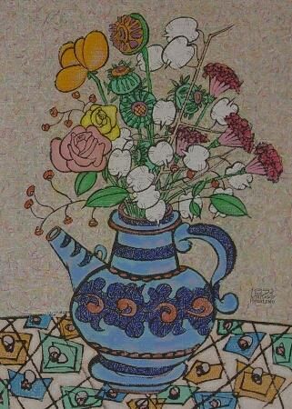 田中実一 薔薇油絵（辻永記念賞受賞画伯）