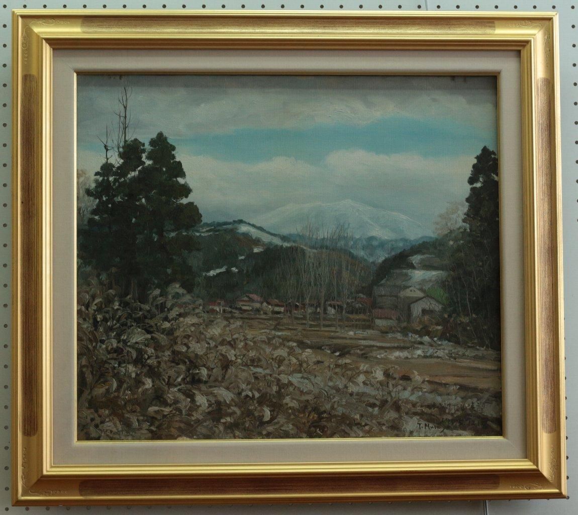 週間売れ筋 油彩画 ✨合掌作り✨山村風景 F10サイズ 相 絵画