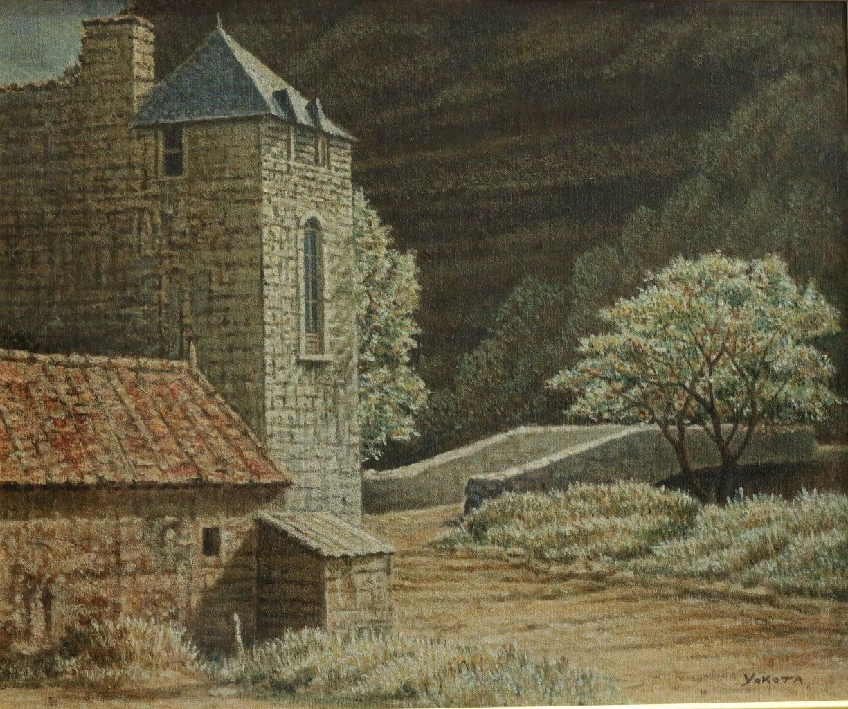 油彩 横田善夫 フランス農村風景 F8 商品番号448- 絵のある