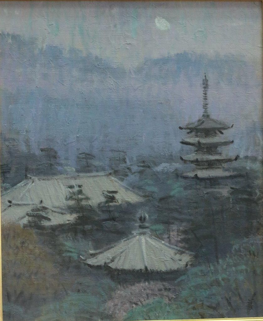 77.「農園道路」髙橋一善 油絵