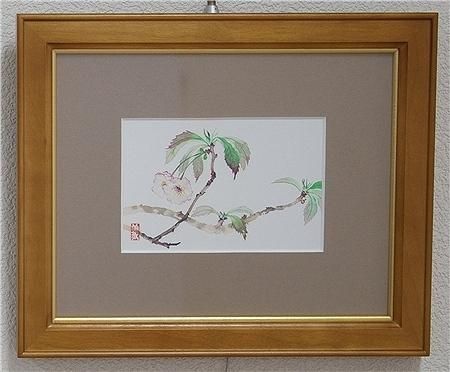 【港の見える風景】　昭和３５年　岡本由郎作　風景画 金色フレーム 箱つき 風景画 絵画買取・販売の小竹美術
