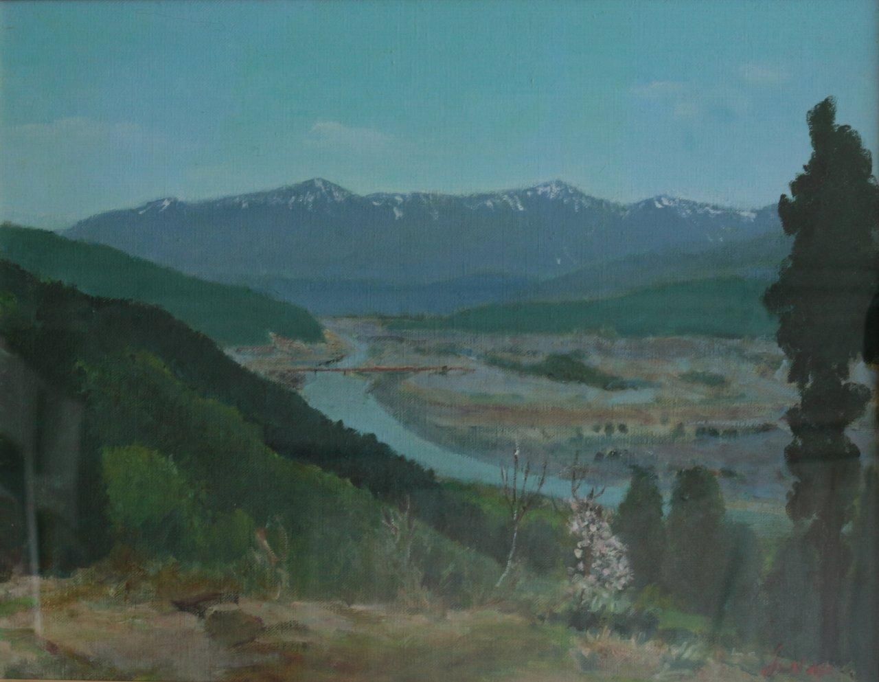 油彩 中山爾郎 「清流春日和 P10」 商品番号106- 絵のある暮らし