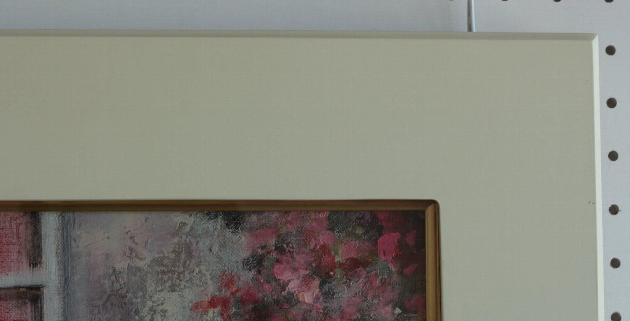 油彩 水落たけ乃 花の窓 F6 商品番号121- 絵のある暮らし・絵に