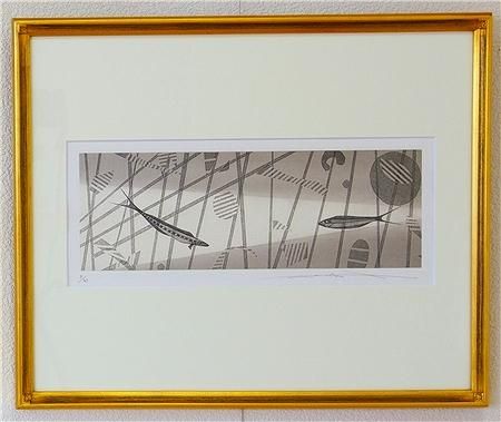 銅版画 渡辺達正 音と魚 Ⅱ 商品番号485- 絵のある暮らし・絵に
