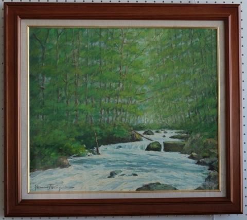 鳥居塚照明　一枚の繪 【新緑渓流】 油彩 SM 鳥居塚照明 一枚の繪 【新緑渓流】 油彩 SM Yahoo!オークション