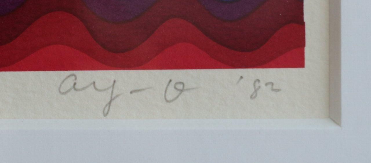 シルクスクリーン版画「靉嘔 囀り D」商品番号719- 絵のある シルクスクリーン版画「靉嘔 囀り D」商品番号719- 絵のある