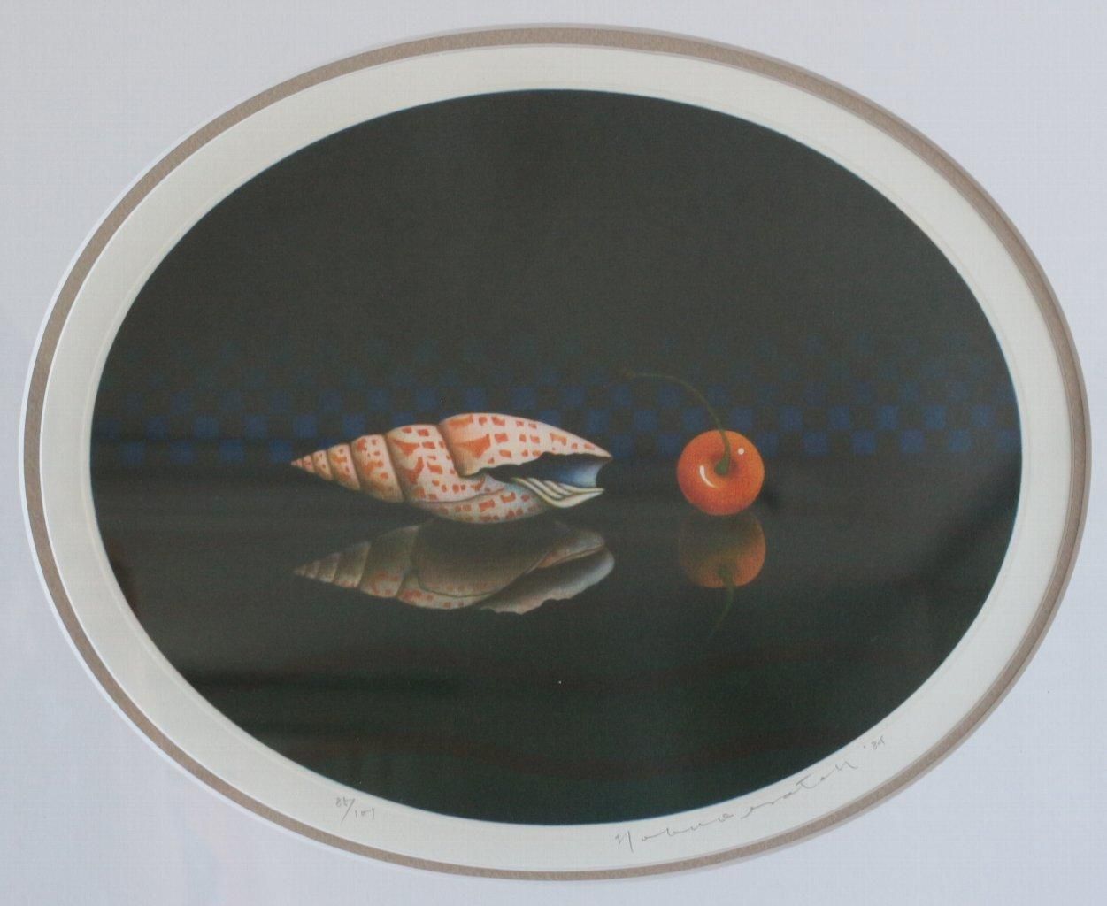 配送員設置 銅版画 絵のある暮らし 商品番号734- 「貝とチェリー」 佐藤暢男 アート・デザイン・音楽