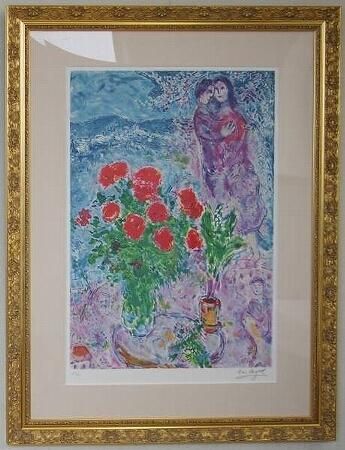 リトグラフ シャガール 赤いバラと恋人達 商品番号778 絵のある暮らし 絵になる暮らし 武田画廊取扱商品 リトグラフ シャガール 赤いバラと恋人達 商品番号778 絵のある暮らし 絵になる暮らし 武田画廊取扱商品