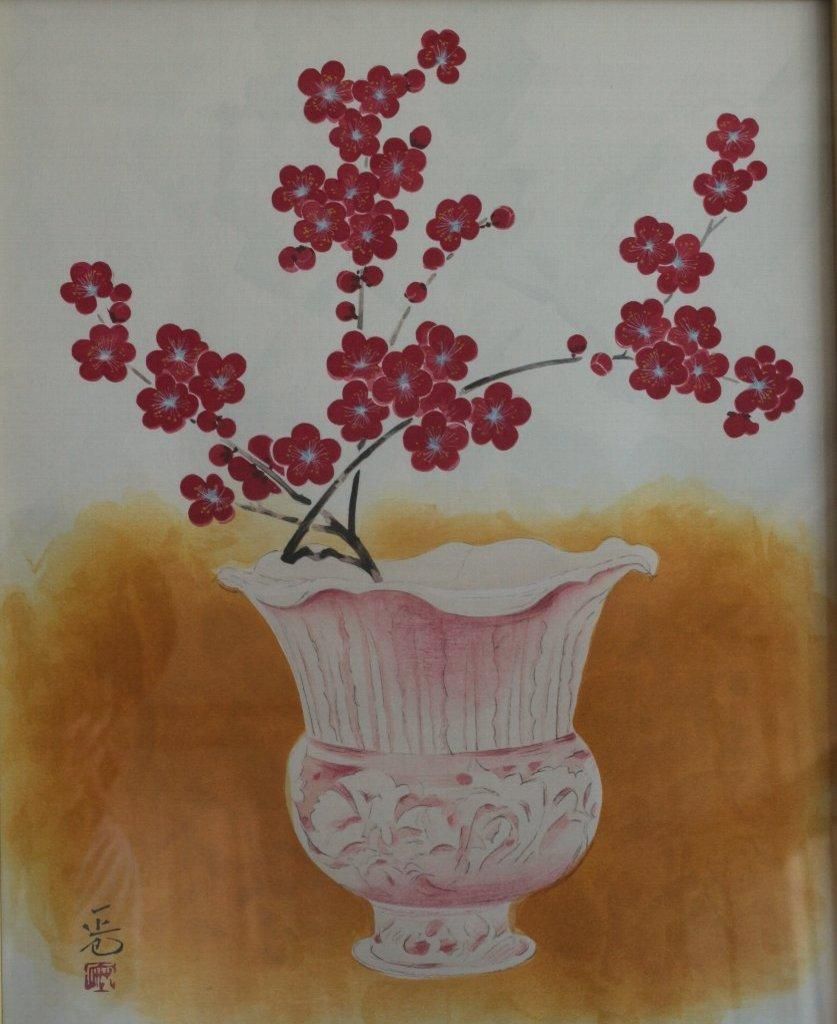 首春／岩田正巳 (木版画)