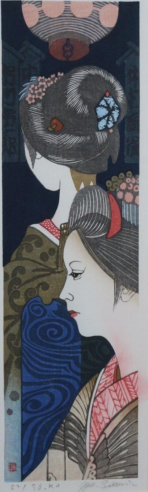木版画 関野準一郎 文月 燈籠 商品番号29022307 - 絵のある