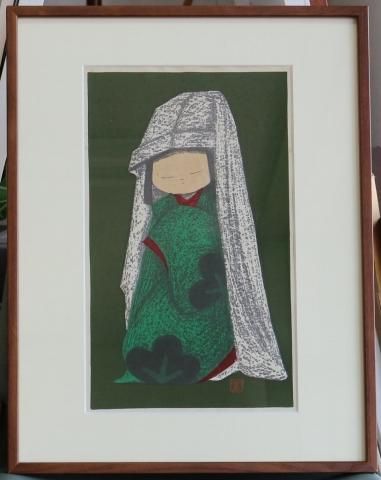 伊藤孝之、【赤羽の雪】、希少画集画、状態良好、新品額 額装付
