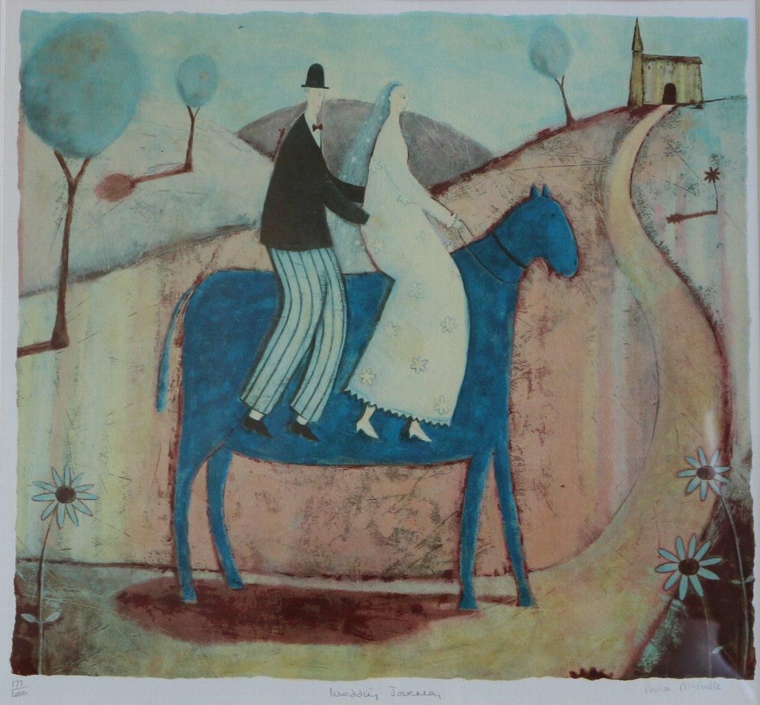 ポーラ・マッカードル シルクスクリーン画 （Family Outing） ポーラ