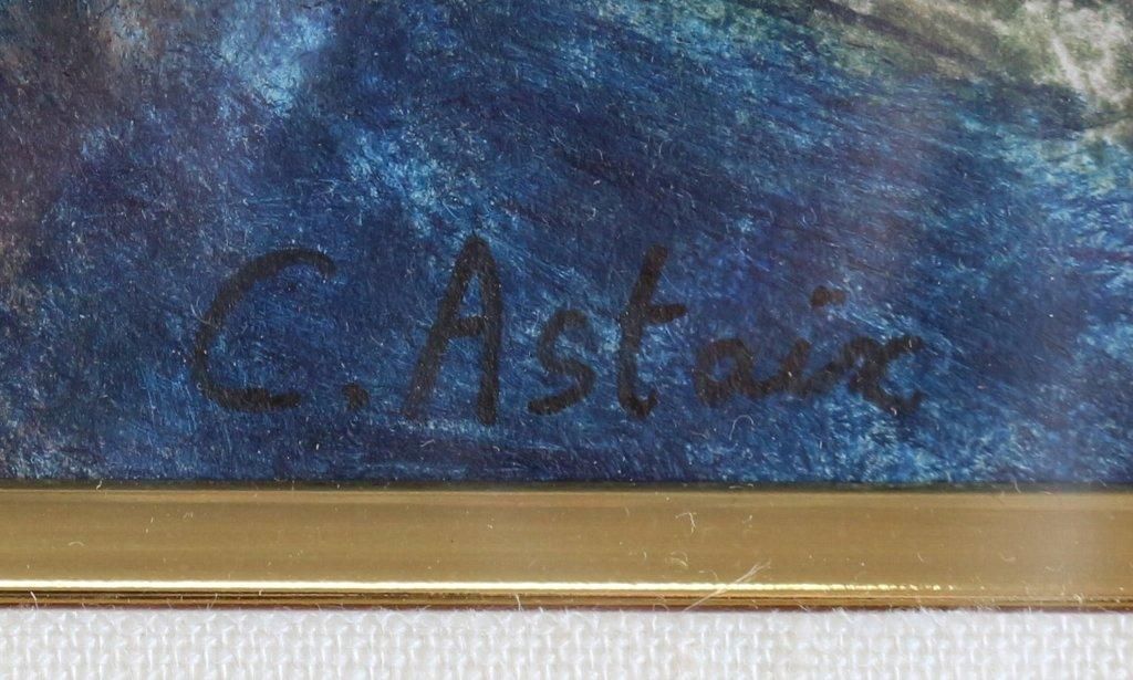 ブルーの中の顔 /クレール・アステックス(モノタイプ版画) 絵のある暮らし・絵になる暮らし|武田画廊-五泉市