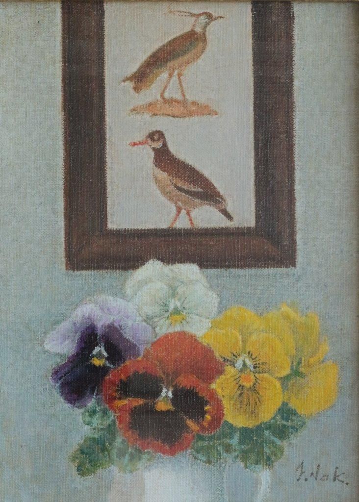 油彩 中山爾郎 ｢壁の鳥 F4｣ 商品番号30052606- 絵のある暮らし