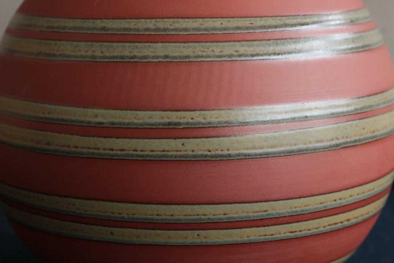 佐渡やきもの・陶器 長浜数右衛門 無名異花瓶 共箱 商品番号30092901