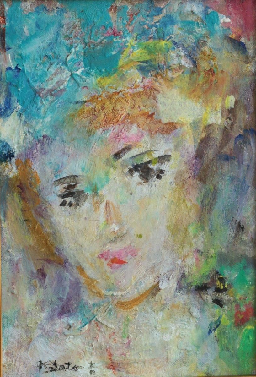佐藤吉五郎『少女』油彩画 絵画(オープニング 大放出セール 佐藤吉五郎『少女』油彩画 絵画(オープニング 大放出セール
