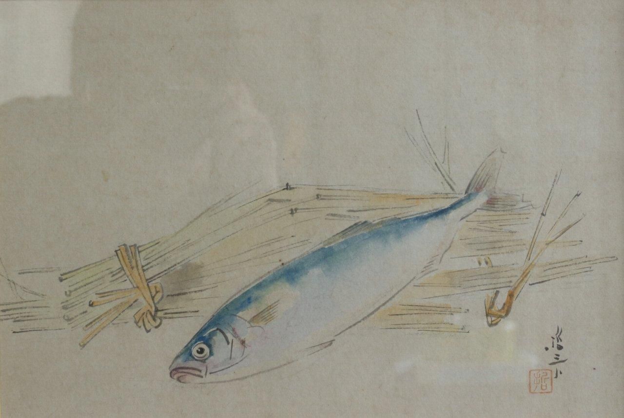 水彩 佐藤哲三郎 「鯖」 商品番号32020701- 絵のある暮らし・絵