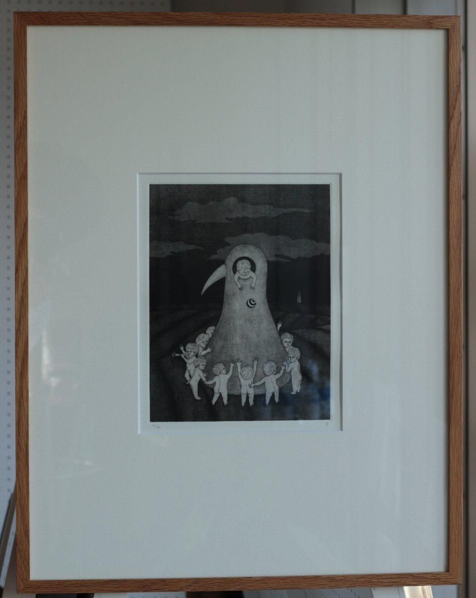 銅版画 松崎滋 銅版画集《戯》から作品番号5 商品番号32090705