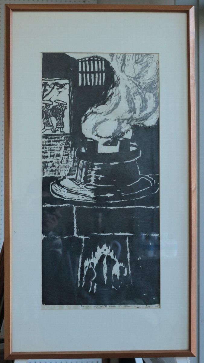 木版画 植木須美子 「ごぜさNo．2」商品番号3211270188 - 絵