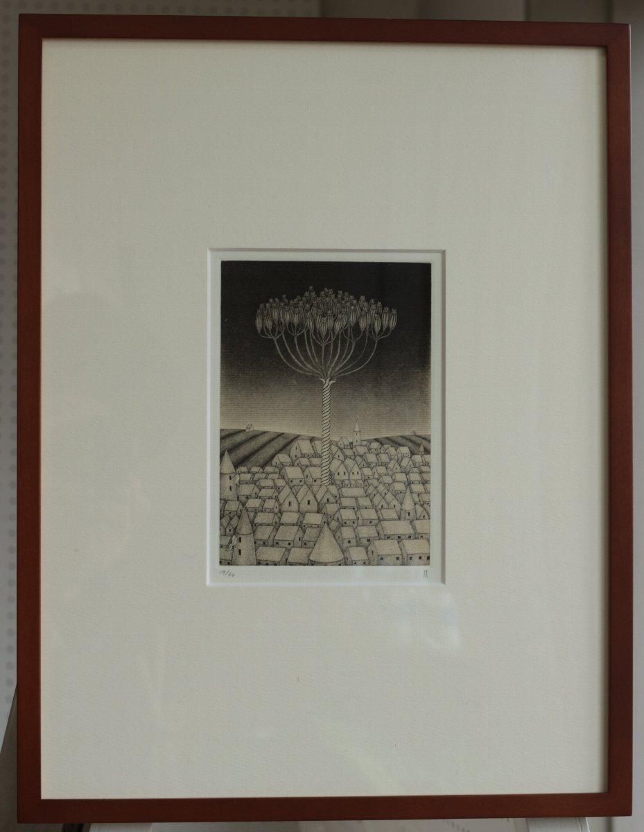 銅版画松崎滋 銅版画 松崎滋 銅版画集《三賢者》から「巡業」 商品番号